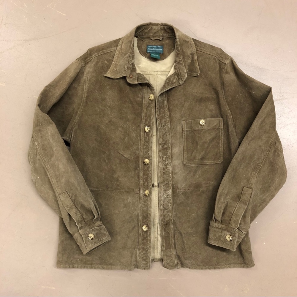 Vintage hammacher schlemmer leather button down